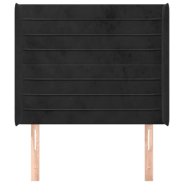 Tête de lit avec oreilles Noir 83x16x118/128 cm Velours