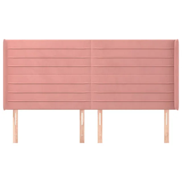 Tête de lit avec oreilles Rose 183x16x118/128 cm Velours