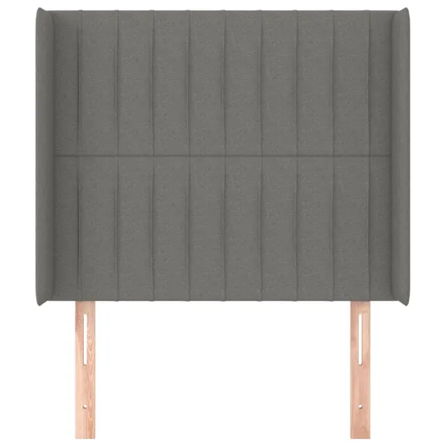 Tête de lit avec oreilles Gris foncé 83x16x118/128 cm Tissu