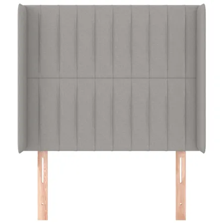 Tête de lit avec oreilles Gris clair 93x16x118/128 cm Tissu