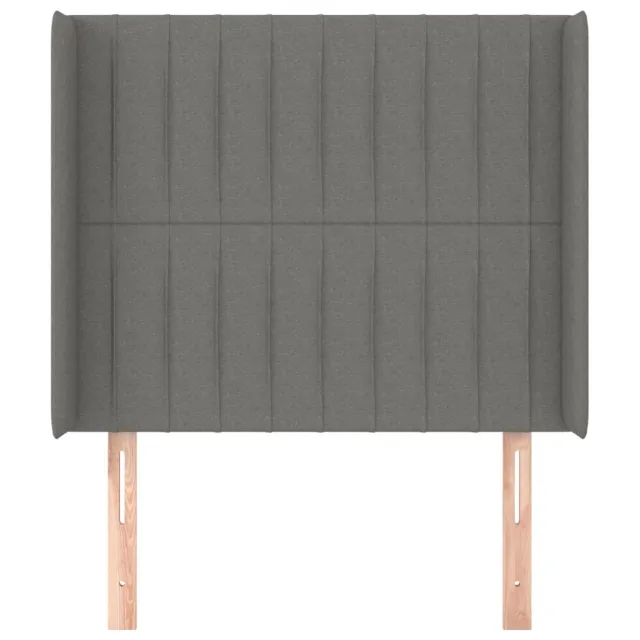 Tête de lit avec oreilles Gris foncé 93x16x118/128 cm Tissu