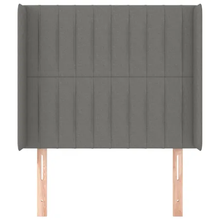 Tête de lit avec oreilles Gris foncé 93x16x118/128 cm Tissu