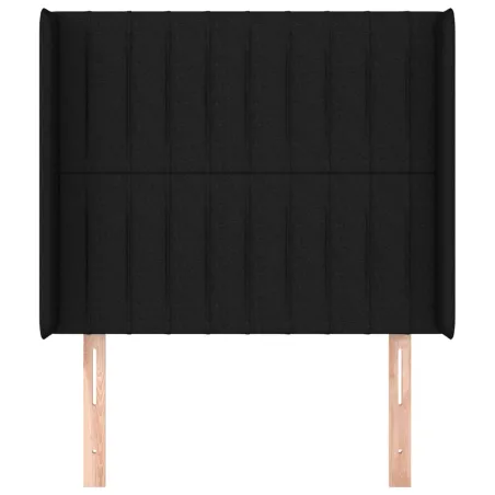 Tête de lit avec oreilles Noir 93x16x118/128 cm Tissu