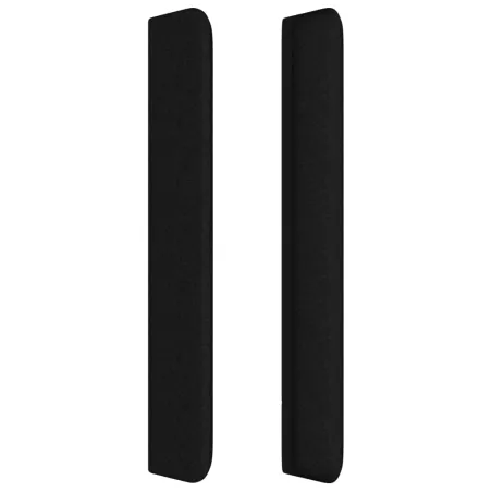 Tête de lit avec oreilles Noir 93x16x118/128 cm Tissu