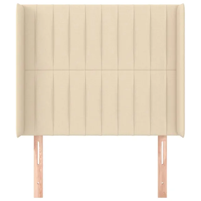 Tête de lit avec oreilles Crème 93x16x118/128 cm Tissu