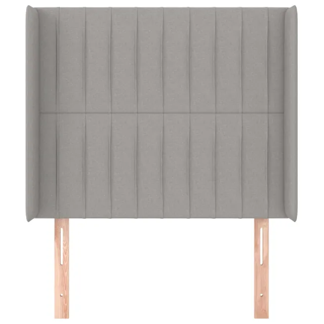 Tête de lit avec oreilles Gris clair 103x16x118/128 cm Tissu