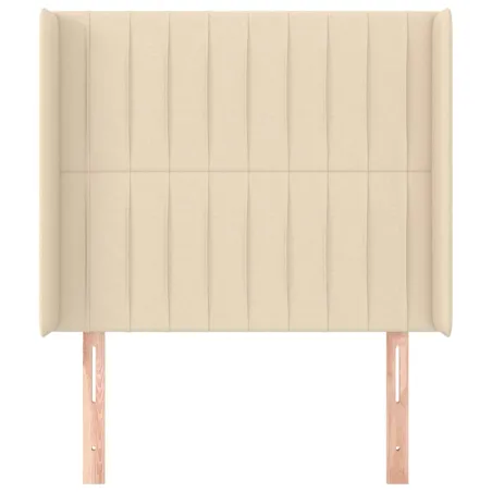 Tête de lit avec oreilles Crème 103x16x118/128 cm Tissu