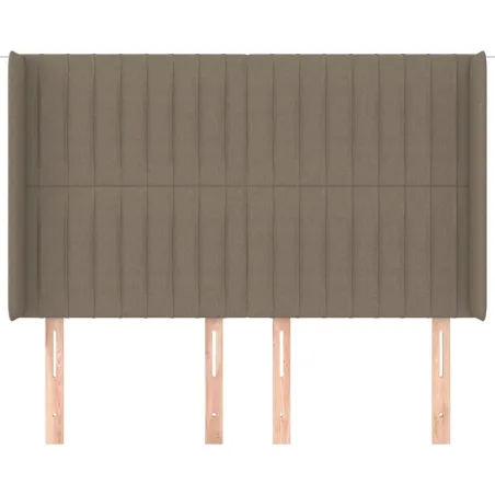 Tête de lit avec oreilles Taupe 147x16x118/128 cm Tissu