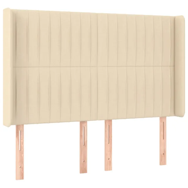 Tête de lit avec oreilles Crème 147x16x118/128 cm Tissu