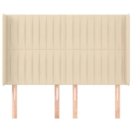 Tête de lit avec oreilles Crème 147x16x118/128 cm Tissu