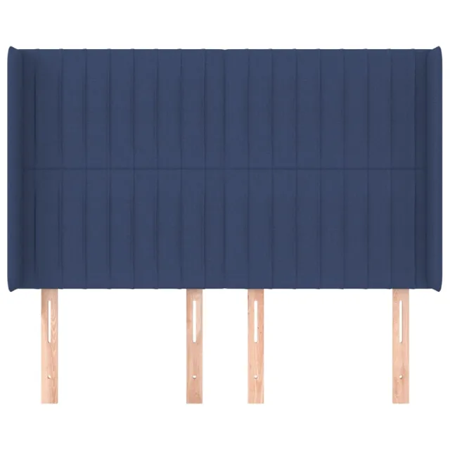 Tête de lit avec oreilles Bleu 147x16x118/128 cm Tissu