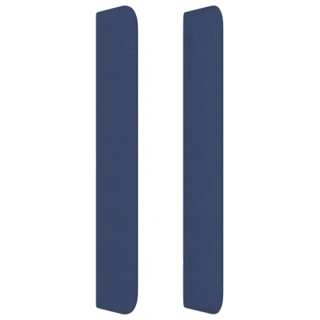 Tête de lit avec oreilles Bleu 163x16x118/128 cm Tissu