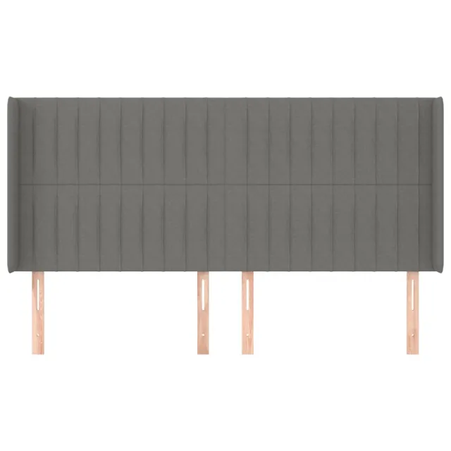Tête de lit avec oreilles Gris foncé 183x16x118/128 cm Tissu