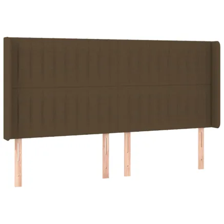 Tête de lit avec oreilles Marron foncé 183x16x118/128 cm Tissu 2