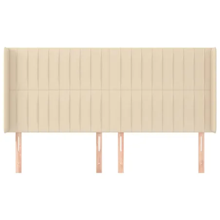 Tête de lit avec oreilles Crème 183x16x118/128 cm Tissu