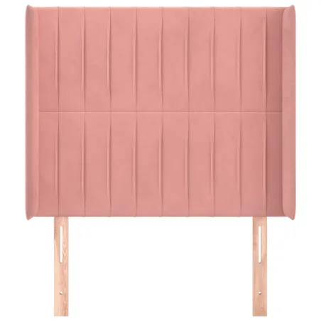 Tête de lit avec oreilles Rose 83x16x118/128 cm Velours
