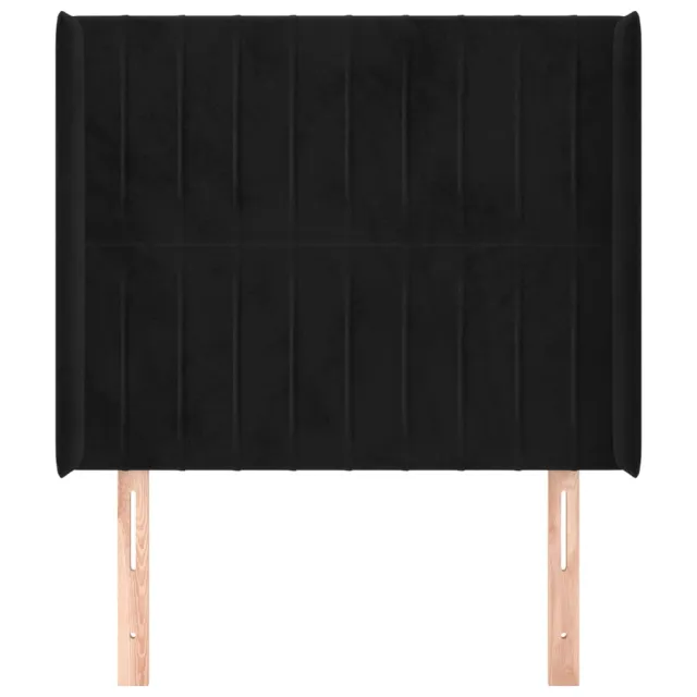 Tête de lit avec oreilles Noir 93x16x118/128 cm Velours