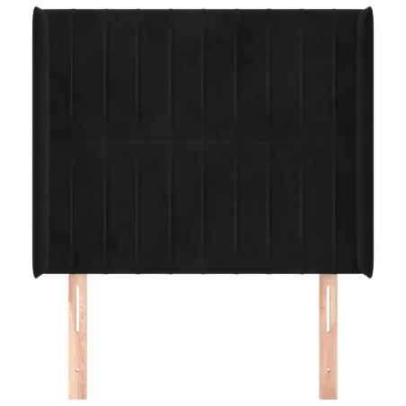 Tête de lit avec oreilles Noir 93x16x118/128 cm Velours