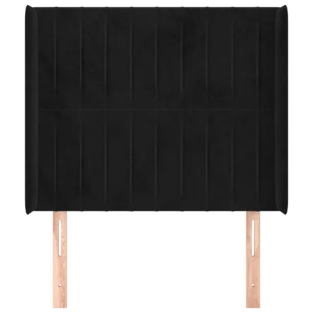 Tête de lit avec oreilles Noir 103x16x118/128 cm Velours