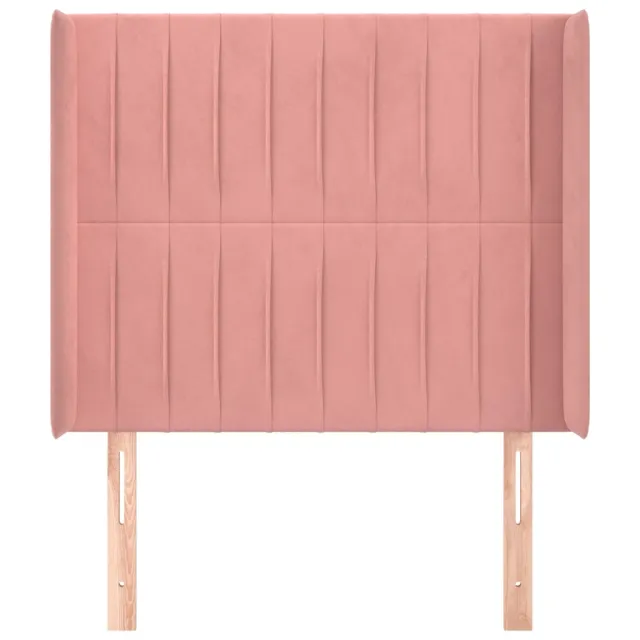 Tête de lit avec oreilles Rose 103x16x118/128 cm Velours