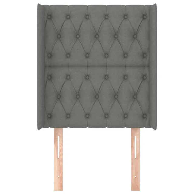Tête de lit avec oreilles Gris foncé 83x16x118/128 cm Tissu