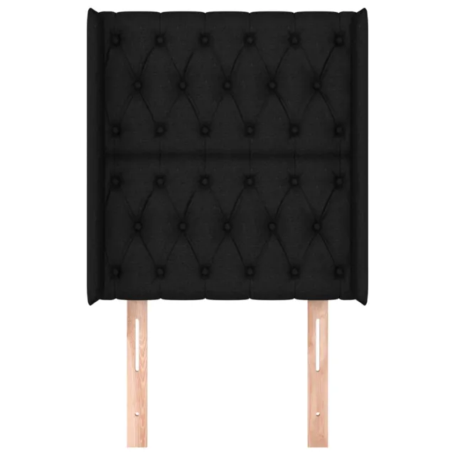 Tête de lit avec oreilles Noir 83x16x118/128 cm Tissu
