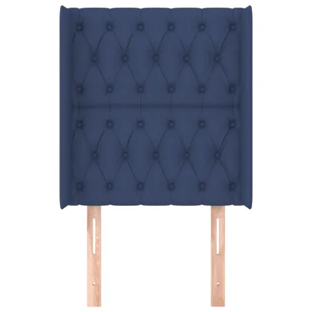 Tête de lit avec oreilles Bleu 83x16x118/128 cm Tissu