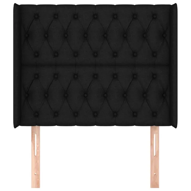 Tête de lit avec oreilles Noir 93x16x118/128 cm Tissu