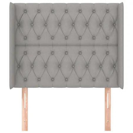 Tête de lit avec oreilles Gris clair 103x16x118/128 cm Tissu