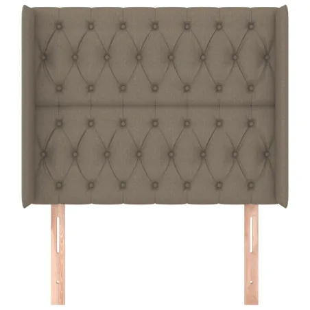 Tête de lit avec oreilles Taupe 103x16x118/128 cm Tissu