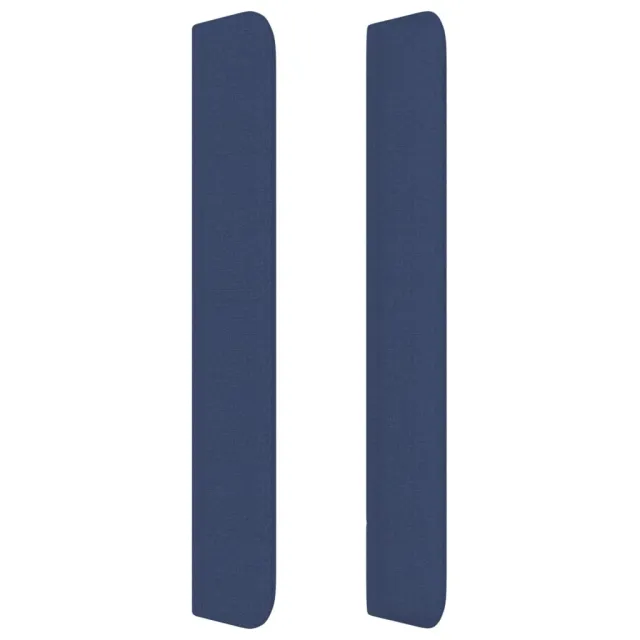 Tête de lit avec oreilles Bleu 163x16x118/128 cm Tissu