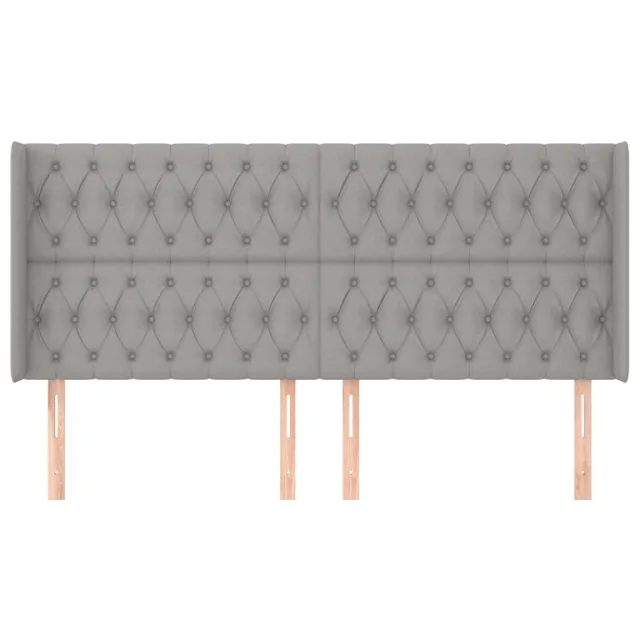 Tête de lit avec oreilles Gris clair 183x16x118/128 cm Tissu