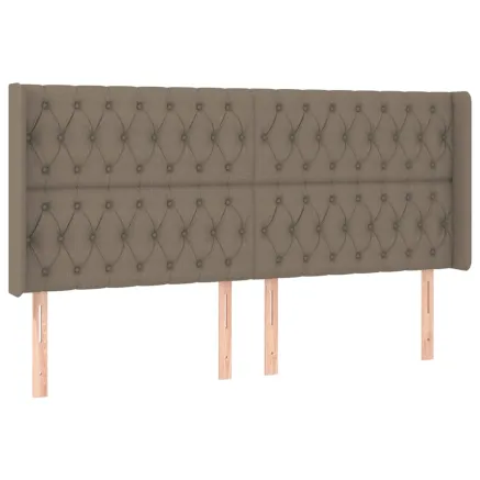 Tête de lit avec oreilles Taupe 203x16x118/128 cm Tissu 2