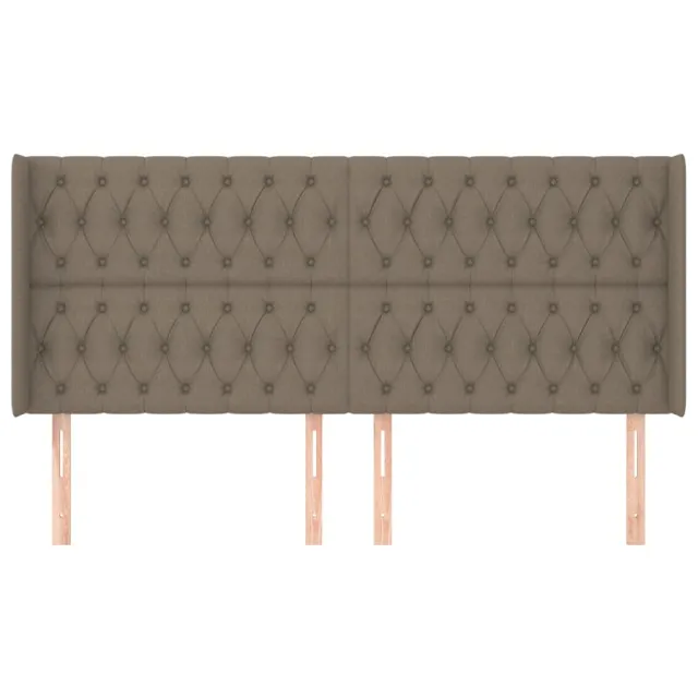 Tête de lit avec oreilles Taupe 203x16x118/128 cm Tissu
