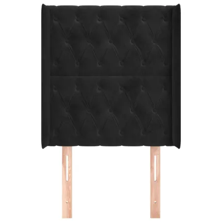 Tête de lit avec oreilles Noir 83x16x118/128 cm Velours