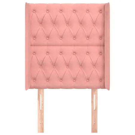Tête de lit avec oreilles Rose 83x16x118/128 cm Velours