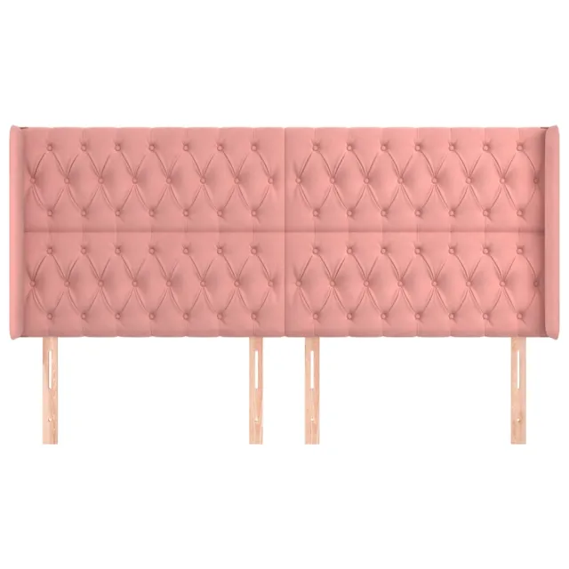 Tête de lit avec oreilles Rose 183x16x118/128 cm Velours