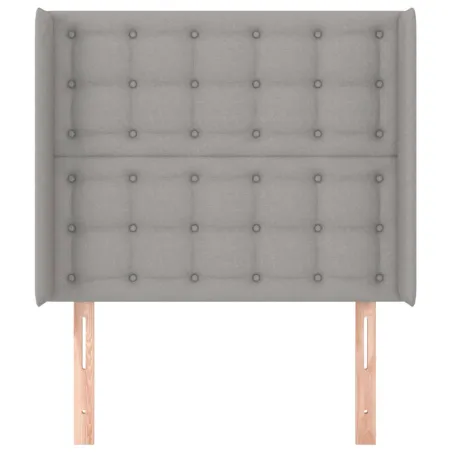 Tête de lit avec oreilles Gris clair 83x16x118/128 cm Tissu