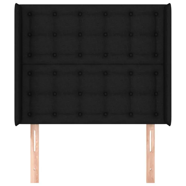 Tête de lit avec oreilles Noir 83x16x118/128 cm Tissu