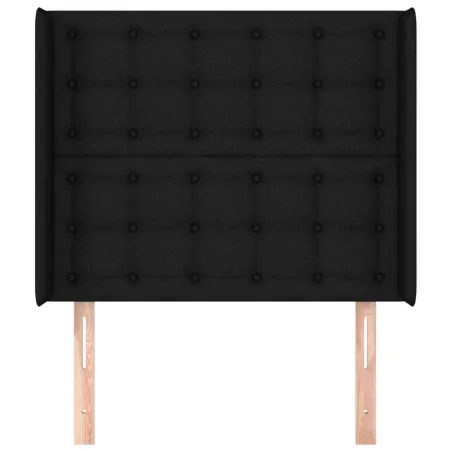 Tête de lit avec oreilles Noir 83x16x118/128 cm Tissu