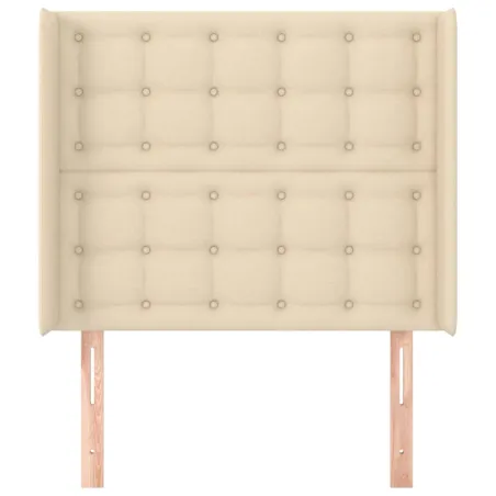 Tête de lit avec oreilles Crème 83x16x118/128 cm Tissu