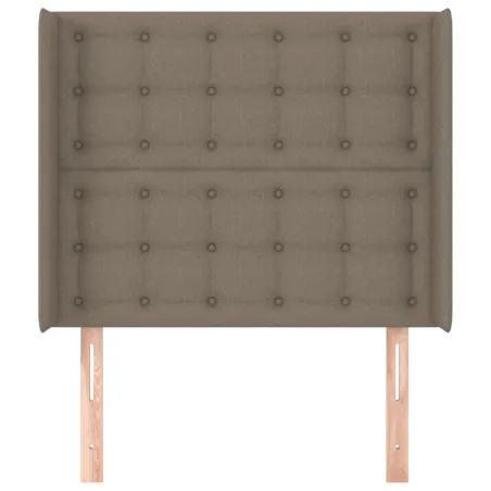 Tête de lit avec oreilles Taupe 103x16x118/128 cm Tissu