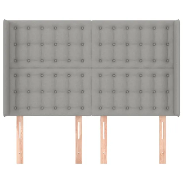 Tête de lit avec oreilles Gris clair 147x16x118/128 cm Tissu