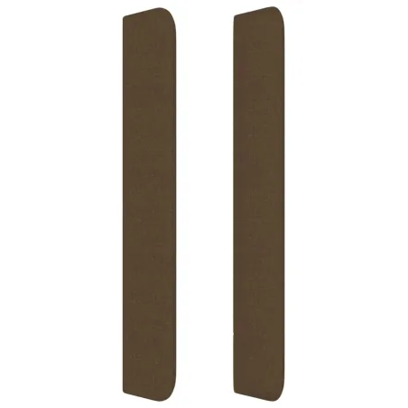 Tête de lit avec oreilles Marron foncé 147x16x118/128 cm Tissu
