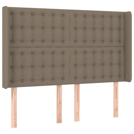Tête de lit avec oreilles Taupe 147x16x118/128 cm Tissu 2