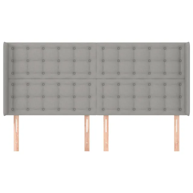 Tête de lit avec oreilles Gris clair 183x16x118/128 cm Tissu