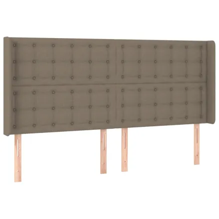 Tête de lit avec oreilles Taupe 183x16x118/128 cm Tissu 2