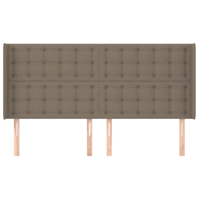 Tête de lit avec oreilles Taupe 183x16x118/128 cm Tissu