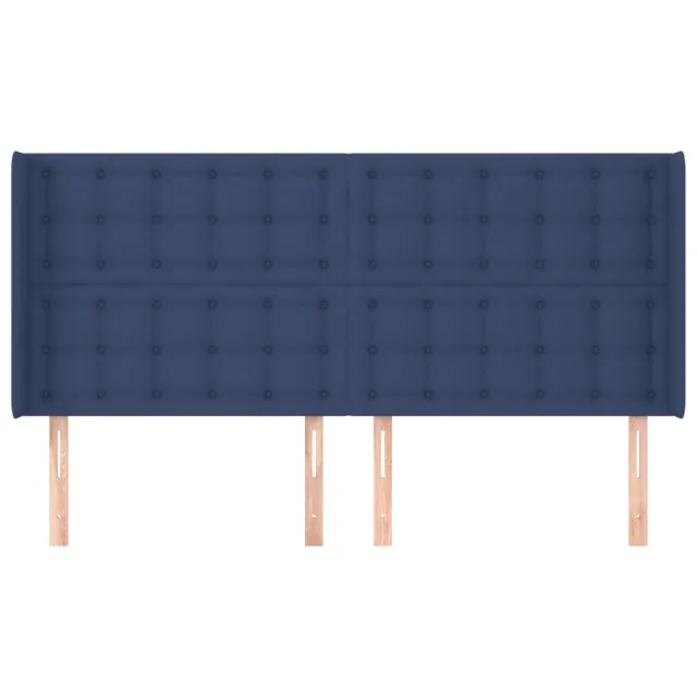 Tête de lit avec oreilles Bleu 183x16x118/128 cm Tissu