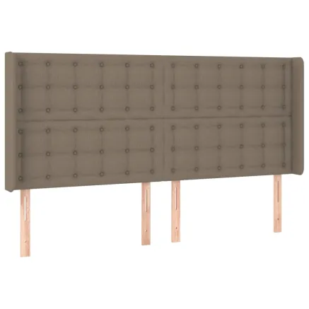 Tête de lit avec oreilles Taupe 203x16x118/128 cm Tissu 2